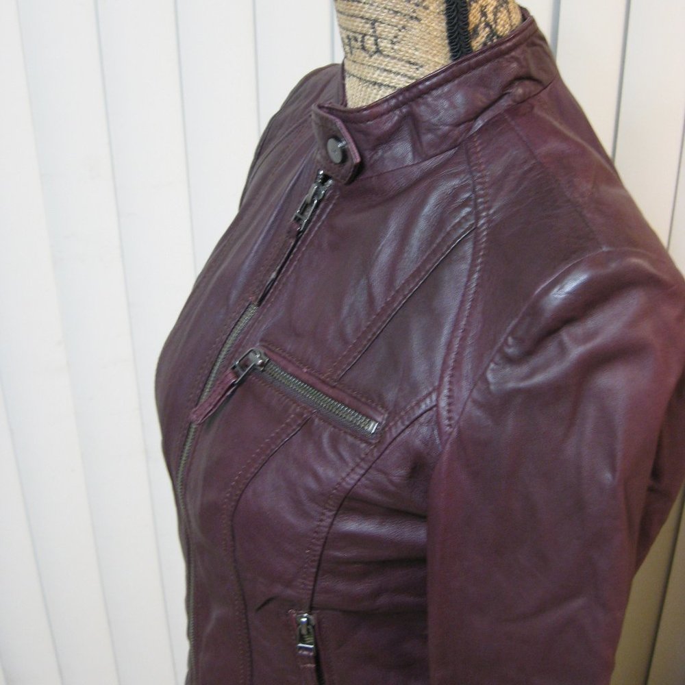 NWT Wilsons Leather red moto jacket coat XS extra small - Picture 3 of 10